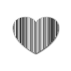 Barcode Pattern Rubber Coaster (heart)