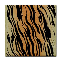 Tiger Animal Print A Completely Seamless Tile Able Background Design Pattern Tile Coaster by Amaryn4rt