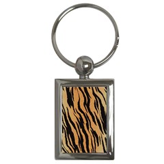 Tiger Animal Print A Completely Seamless Tile Able Background Design Pattern Key Chain (rectangle) by Amaryn4rt