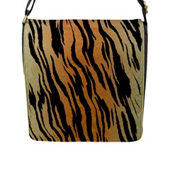 Tiger Animal Print A Completely Seamless Tile Able Background Design Pattern Flap Closure Messenger Bag (l) by Amaryn4rt