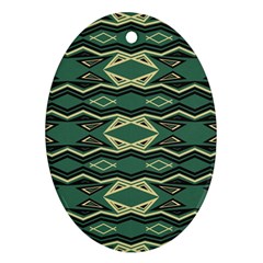 Abstract Pattern Geometric Backgrounds Oval Ornament (two Sides) by Eskimos