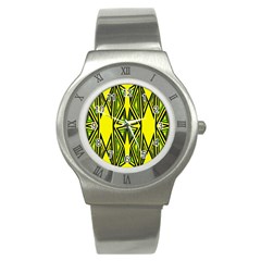 Abstract Pattern Geometric Backgrounds Stainless Steel Watch by Eskimos