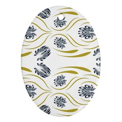 Folk Flowers Print Floral Pattern Ethnic Art Oval Ornament (two Sides) by Eskimos