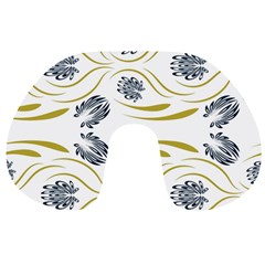 Folk Flowers Print Floral Pattern Ethnic Art Travel Neck Pillow by Eskimos