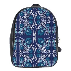 Folk Flowers Print Floral Pattern Ethnic Art School Bag (xl) by Eskimos