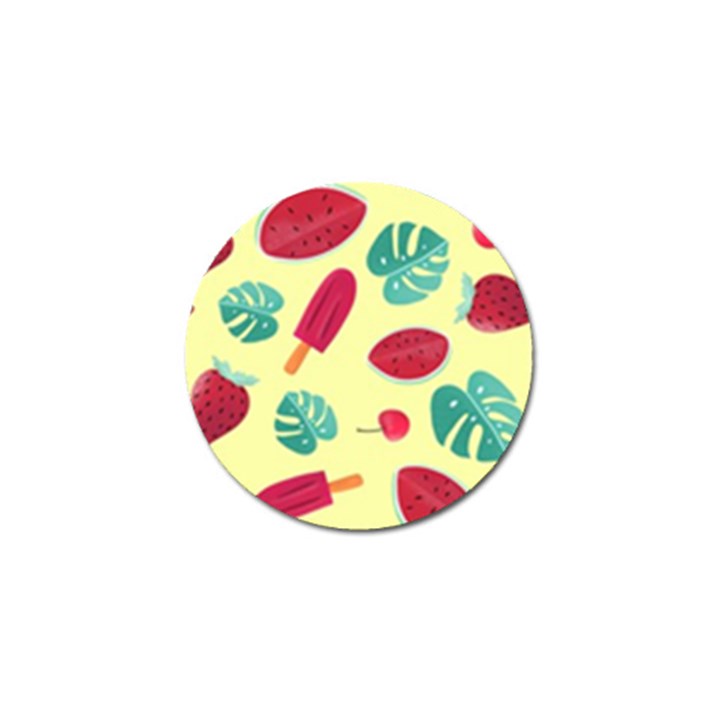 Watermelon Leaves Cherry Background Pattern Golf Ball Marker (4 pack)