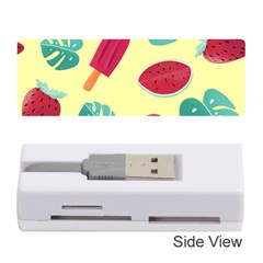 Watermelon Leaves Cherry Background Pattern Memory Card Reader (stick) by nate14shop