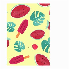 Watermelon Leaves Cherry Background Pattern Small Garden Flag (two Sides)