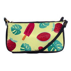 Watermelon Leaves Cherry Background Pattern Shoulder Clutch Bag by nate14shop