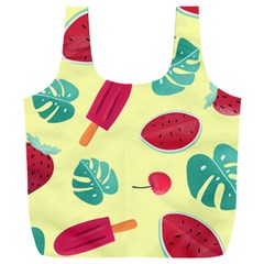 Watermelon Leaves Cherry Background Pattern Full Print Recycle Bag (xxxl) by nate14shop