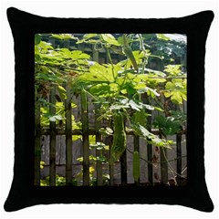 Bitter Melon Throw Pillow Case (black) by artworkshop