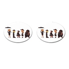 American Horror Story Cartoon Cufflinks (oval) by nate14shop