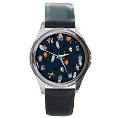 Halloween Round Metal Watch by nate14shop