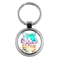 Check Meowt Key Chain (round) by nate14shop