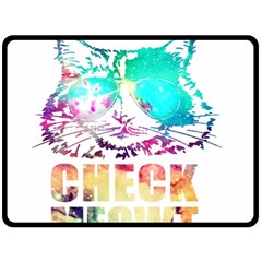 Check Meowt Double Sided Fleece Blanket (large)  by nate14shop