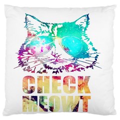 Check Meowt Large Flano Cushion Case (two Sides) by nate14shop