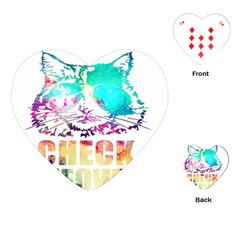 Check Meowt Playing Cards Single Design (heart) by nate14shop