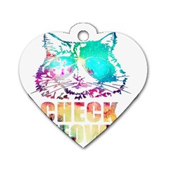 Check Meowt Dog Tag Heart (two Sides) by nate14shop