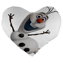 Frozen Large 19  Premium Flano Heart Shape Cushions by nate14shop