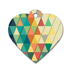 Geometric Dog Tag Heart (One Side)