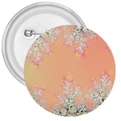 Peach Spring Frost On Flowers Fractal 3  Buttons by Artist4God