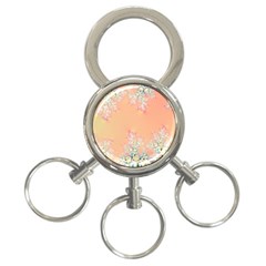 Peach Spring Frost On Flowers Fractal 3-ring Key Chain by Artist4God