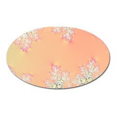 Peach Spring Frost On Flowers Fractal Oval Magnet by Artist4God