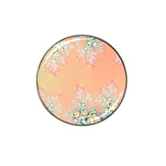 Peach Spring Frost On Flowers Fractal Hat Clip Ball Marker (4 Pack) by Artist4God