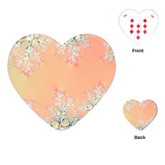 Peach Spring Frost On Flowers Fractal Playing Cards Single Design (heart) by Artist4God