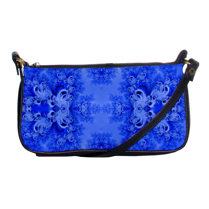 Blue Sky Over The Bluebells Frost Fractal Shoulder Clutch Bag