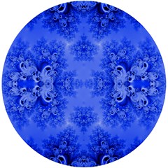 Blue Sky Over The Bluebells Frost Fractal Uv Print Round Tile Coaster by Artist4God