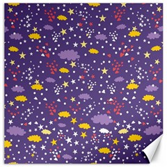 Pattern-cute-clouds-stars Canvas 16  X 16 