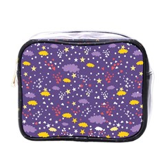 Pattern-cute-clouds-stars Mini Toiletries Bag (One Side)