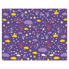 Pattern-cute-clouds-stars Double Sided Flano Blanket (medium)  by Jancukart