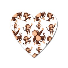 Monkey-seamless-pattern Heart Magnet