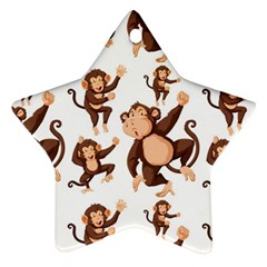 Monkey-seamless-pattern Star Ornament (two Sides)