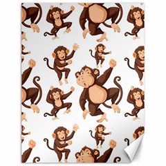 Monkey-seamless-pattern Canvas 12  X 16 