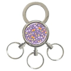 Vector-seamless-pattern-with-butterflies-beetles 3-ring Key Chain