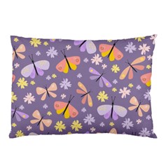 Vector-seamless-pattern-with-butterflies-beetles Pillow Case by Jancukart