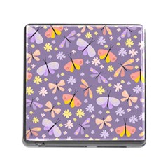 Vector-seamless-pattern-with-butterflies-beetles Memory Card Reader (square 5 Slot) by Jancukart