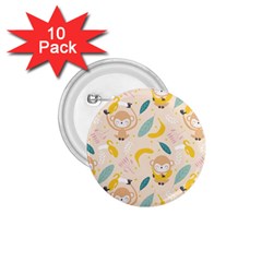 Cute-monkey-banana-seamless-pattern-background 1 75  Buttons (10 Pack)