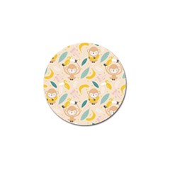 Cute-monkey-banana-seamless-pattern-background Golf Ball Marker