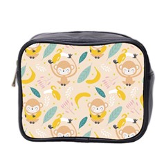 Cute-monkey-banana-seamless-pattern-background Mini Toiletries Bag (two Sides) by Jancukart