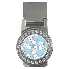 Seamless-little-cat-dragonfly-pattern Money Clips (cz) 