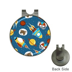 Seamless-pattern-vector-with-spacecraft-funny-animals-astronaut Hat Clips With Golf Markers