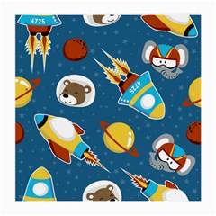 Seamless-pattern-vector-with-spacecraft-funny-animals-astronaut Medium Glasses Cloth