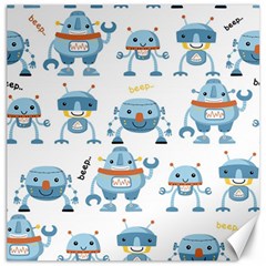 Seamless Pattern With Funny Robot Cartoon Canvas 20  X 20 