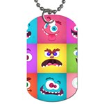 Monsters Emotions Scary Faces Masks With Mouth Eyes Aliens Monsters Emoticon Set Dog Tag (One Side) Front