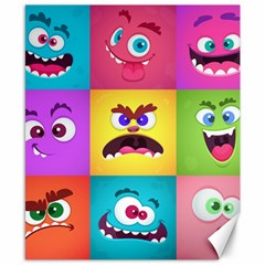 Monsters Emotions Scary Faces Masks With Mouth Eyes Aliens Monsters Emoticon Set Canvas 8  X 10 