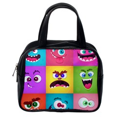 Monsters Emotions Scary Faces Masks With Mouth Eyes Aliens Monsters Emoticon Set Classic Handbag (one Side) by Jancukart